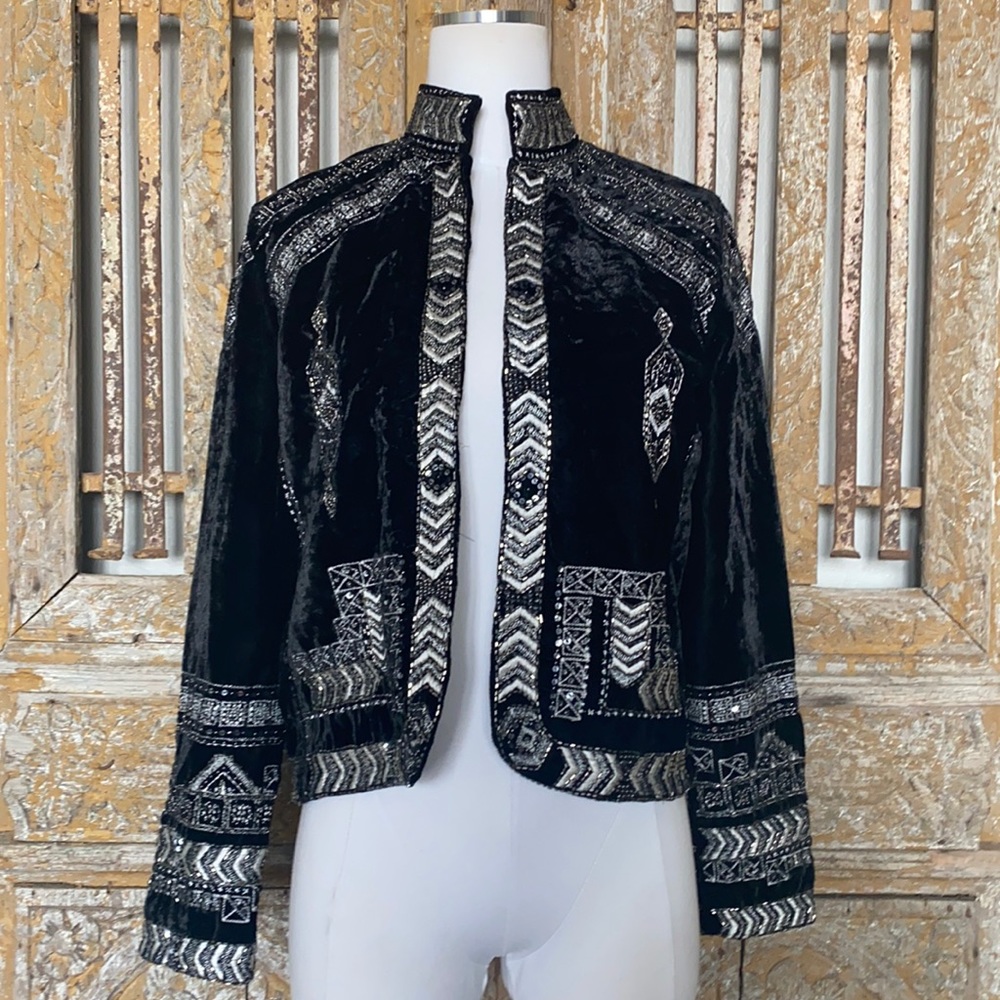 Raga Lunar Eclipse Embroidered Velvet JACKET XS